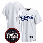 Men's Los Angeles Dodgers Blank White 2025 World Tour Tokyo Series Home Stitched Jersey Dzhi,baseball caps,new era cap wholesale,wholesale hats